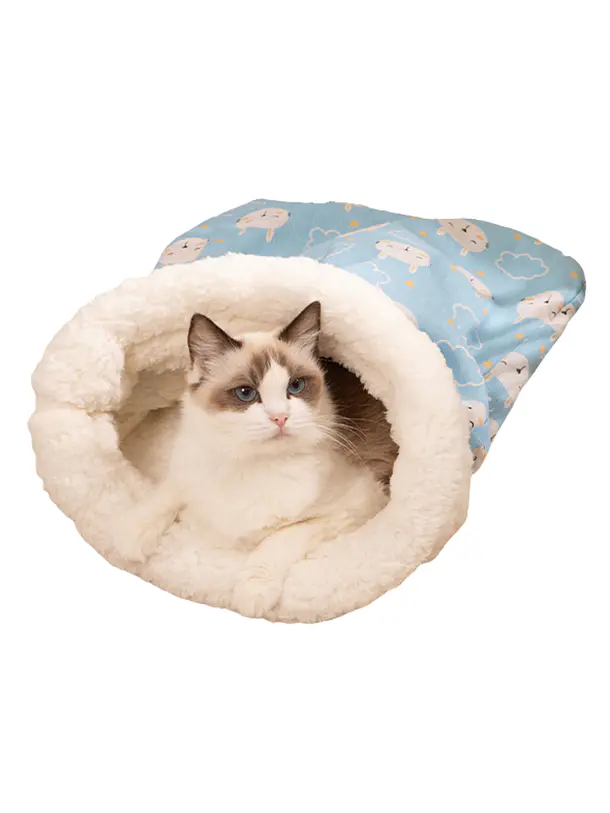 Saco De Dormir Para Gatos Diseño Celeste Conejos 1