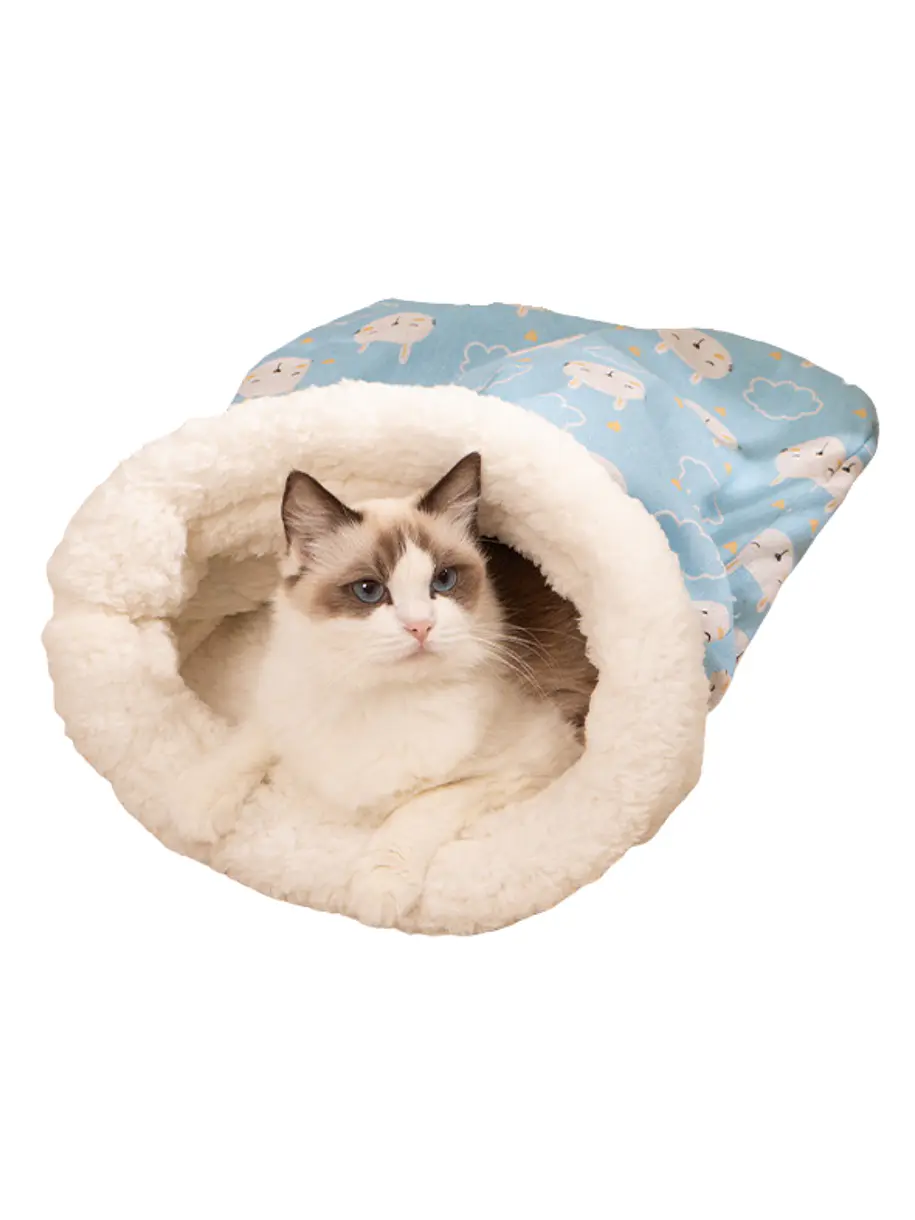 Saco De Dormir Para Gatos Diseño Celeste Conejos 1