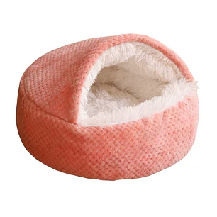 Cama Cueva Iglú Rosada Para Gatos
