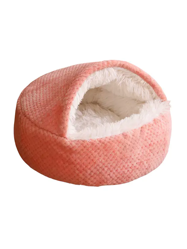 Cama Cueva Iglú Rosada Para Gatos 1