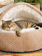 Cama Cueva Iglú Rosada Para Gatos - Miniatura 2