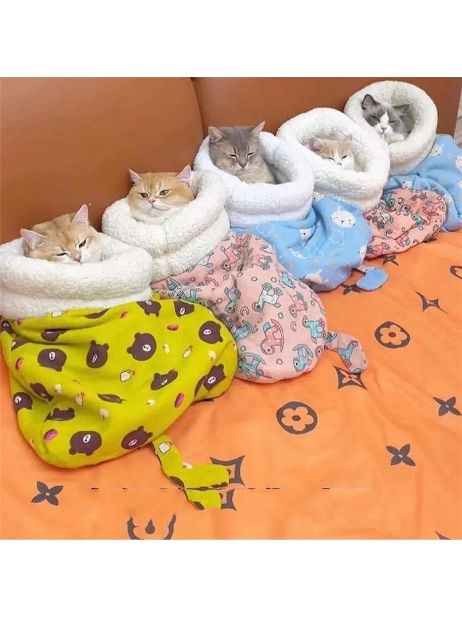 Saco De Dormir Para Gatos Diseño Rosado Ponys 4