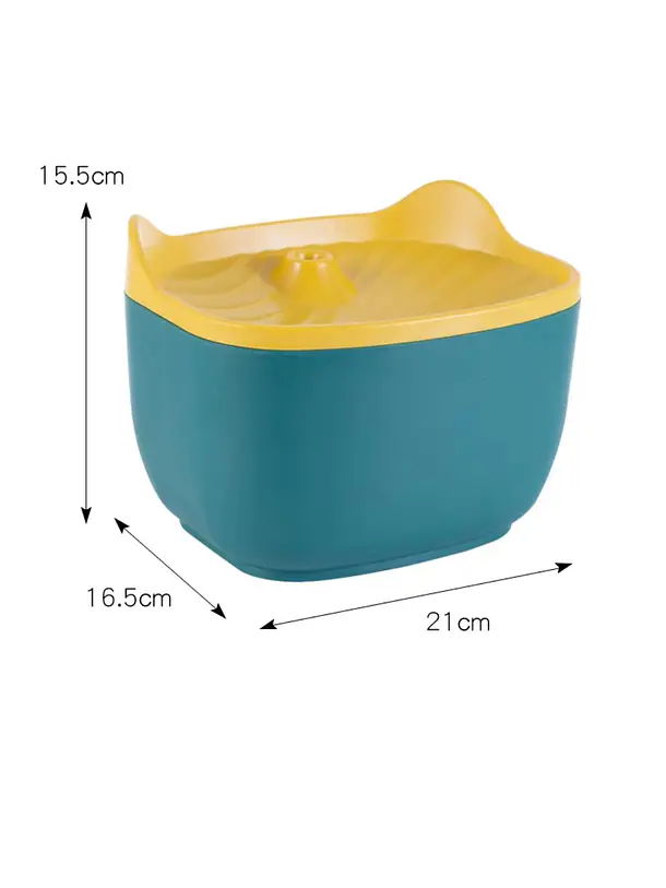 Fuente de Agua para Gatos Diseño Orejas Color Verde Amarillo 3