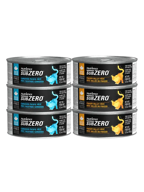 Pack 6 Latas Nutrience Subzero Gato Variedades 1