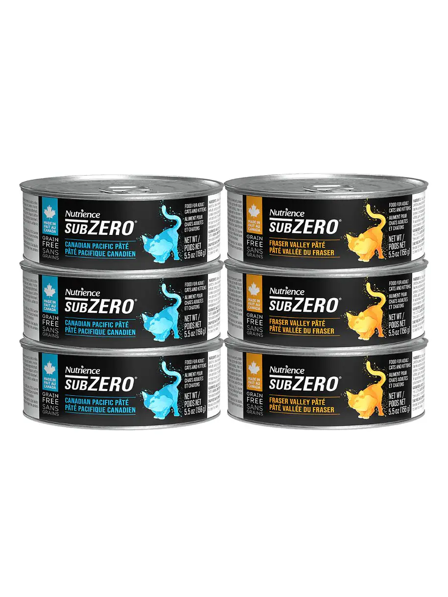 Pack 6 Latas Nutrience Subzero Gato Variedades 1