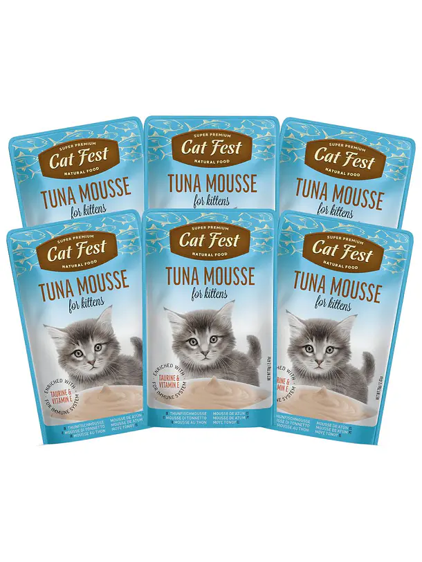 Pack Cat Fest Kitten Mousse Variedades 6u 1