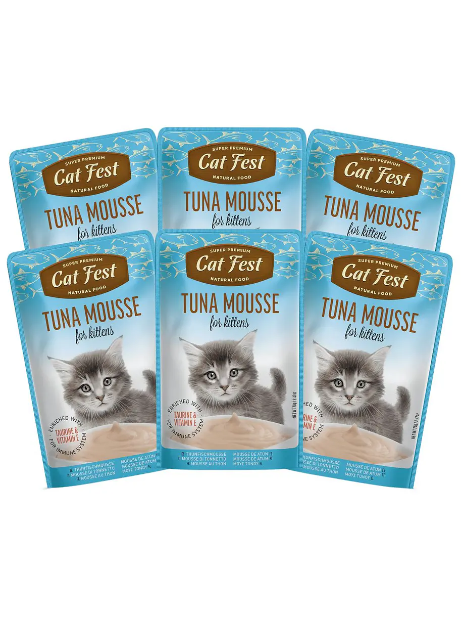Pack Cat Fest Kitten Mousse Variedades 6u 1