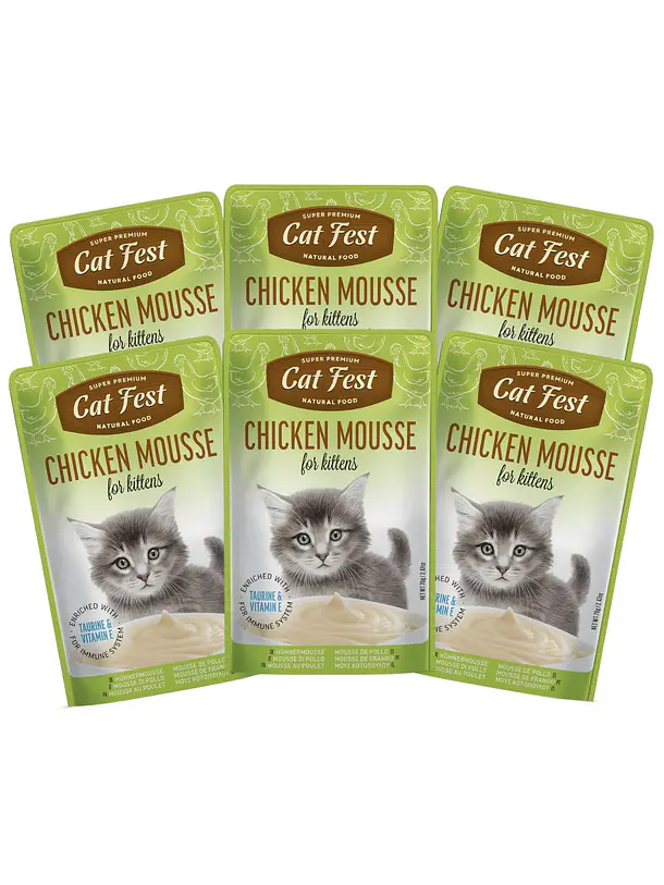 Pack Cat Fest Kitten Mousse Variedades 6u 2