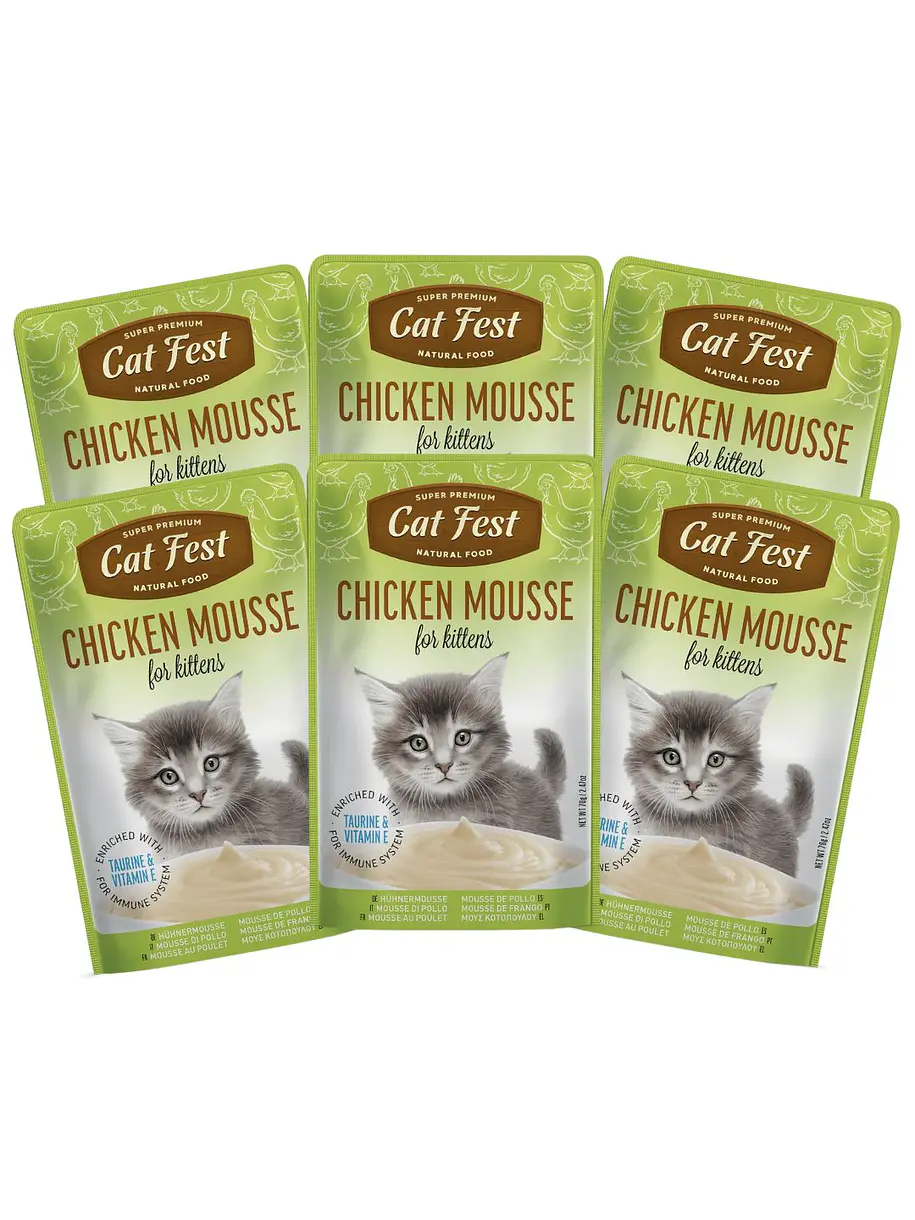 Pack Cat Fest Kitten Mousse Variedades 6u 2