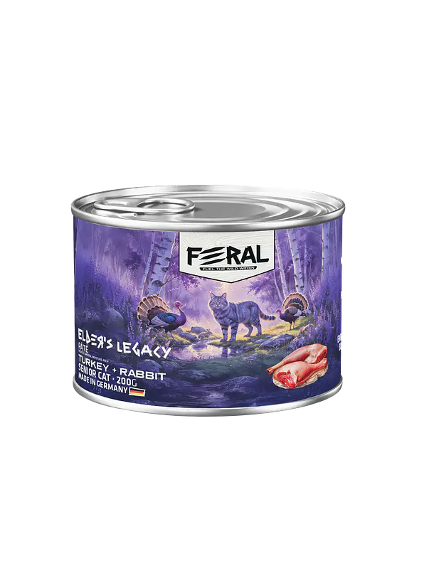 Feral Lata Gato Senior Pavo y Conejo 200g 1
