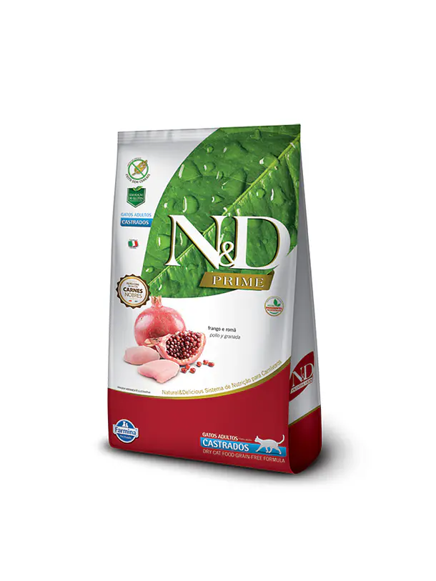 N&D Prime Pollo Y Granada Gatos Adultos Castrados 7,5Kg 1