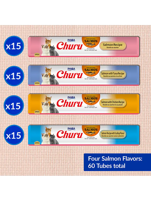 Churu Salmón Variedades Caja 60u 3