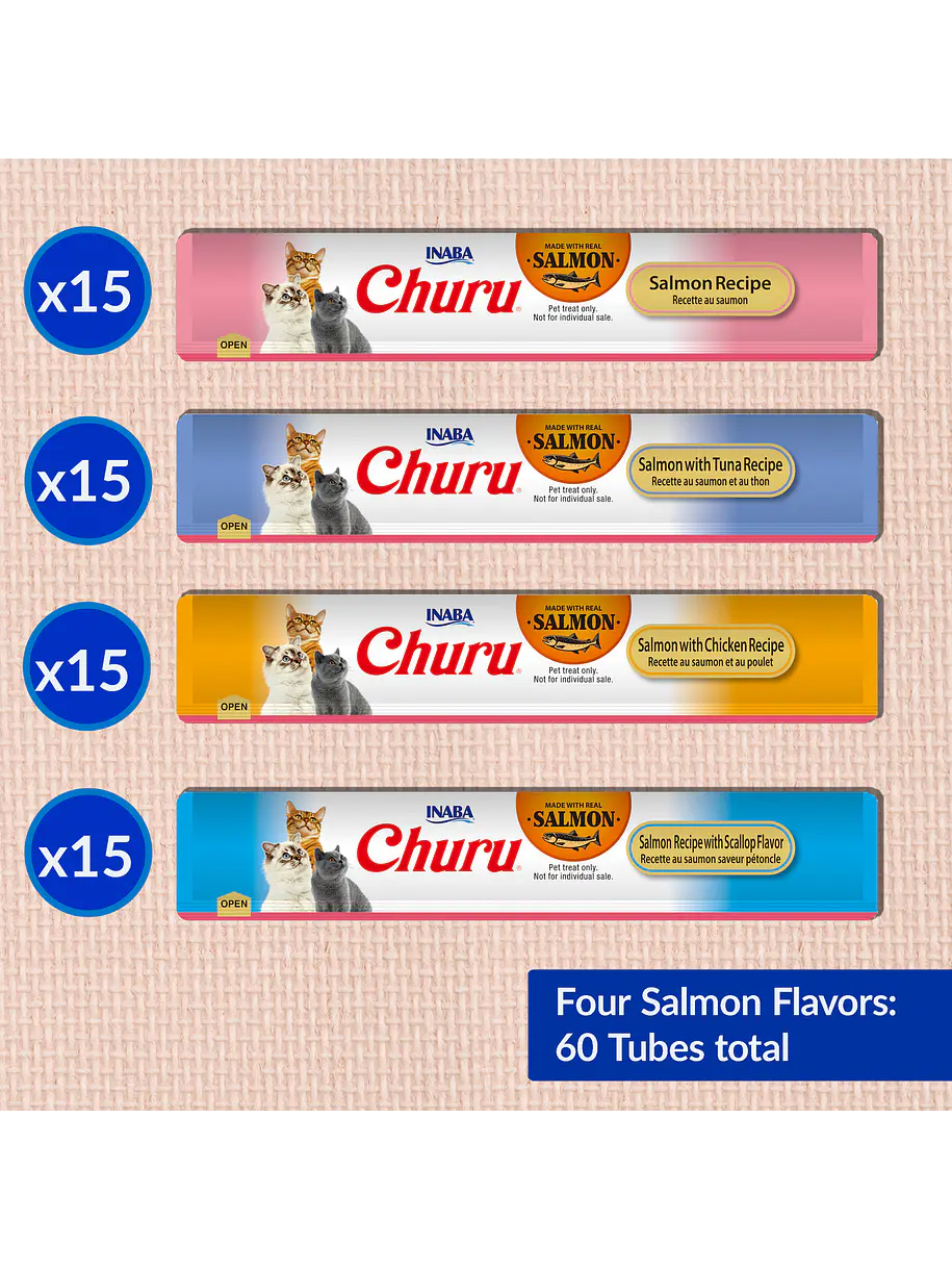 Churu Salmón Variedades Caja 60u 3