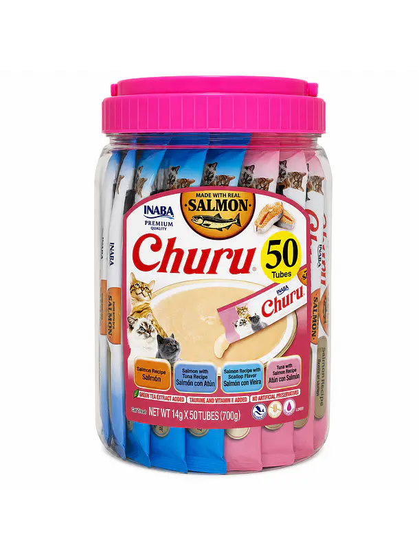 Churu Variedades Salmón 50u Balde 700g 1