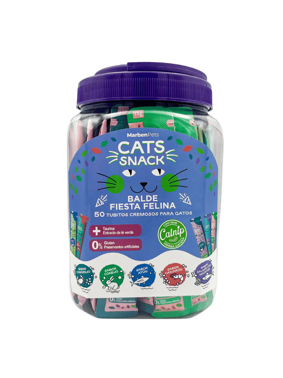 Cat Snack Balde Variedades Cremosos 50 tubos 1