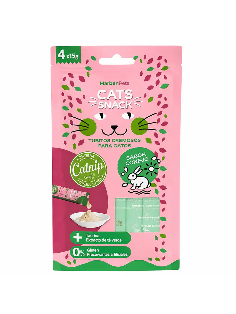 Cats Snack Cremoso Conejo 4 Tubos 1