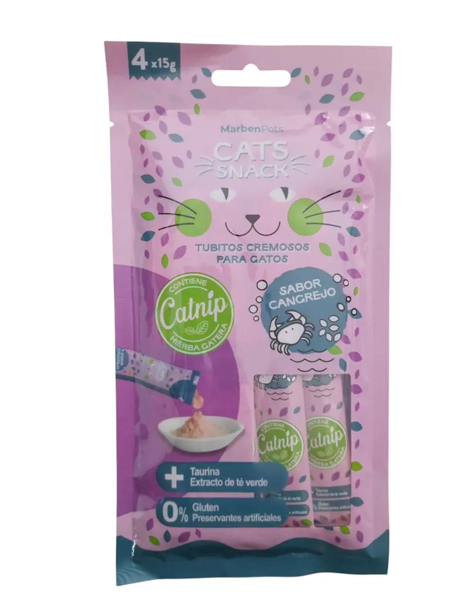 Cats Snack Cremoso Cangrejo 4 Tubos 1