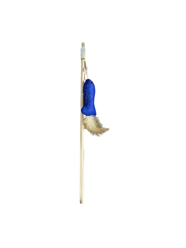 Wonder Cat Varilla Pescado con Plumas Azul 1