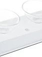 Catit Comedero Doble de Vidrio con Base Blanca - Miniatura 1