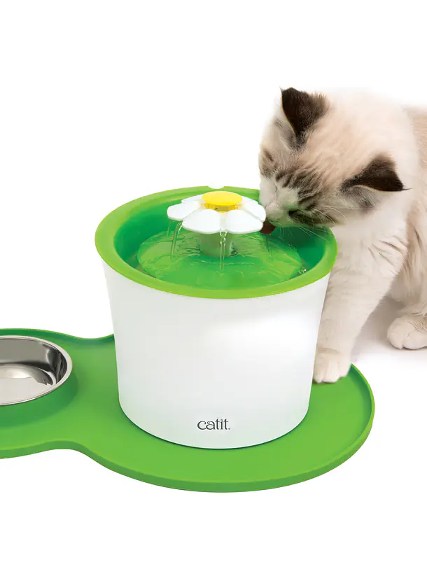 Catit Alfombra Protectora Verde con Plato 4