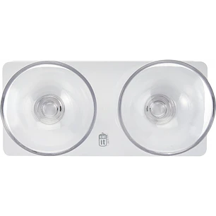 Catit Comedero Doble de Vidrio con Base Blanca
