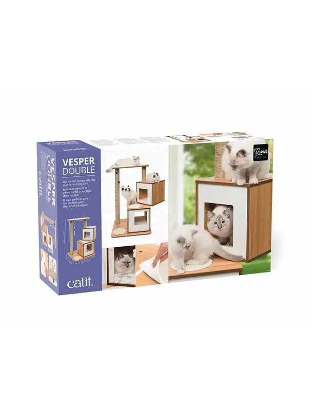 Catit Vesper Furniture V Double Nogal Rascador 1