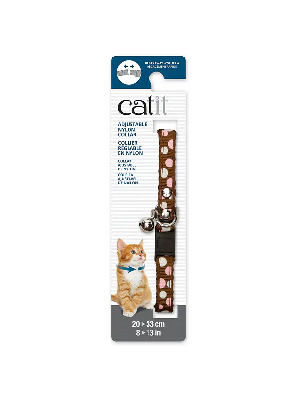 Catit Collar Ajustable Café con Lunares 1