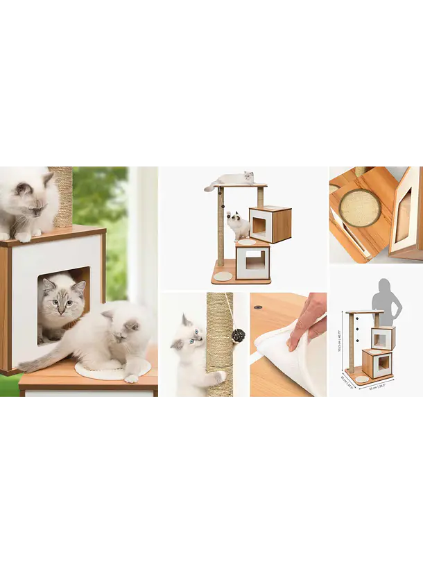 Catit Vesper Furniture V Double Nogal Rascador 2