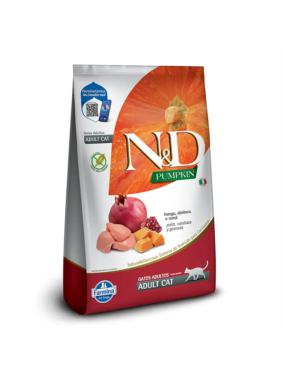 N&D Pumpkin Pollo Calabaza y Granada Gato 7,5KG 1