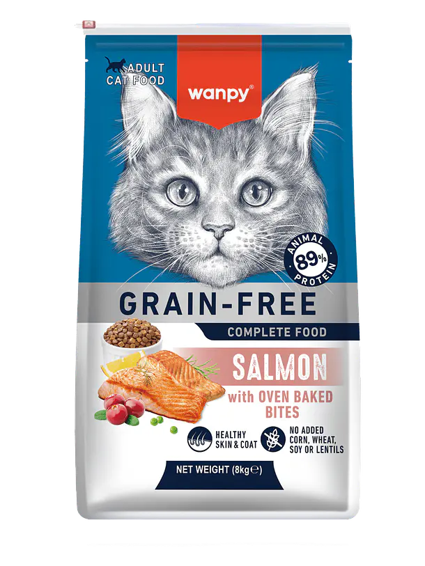 Wanpy Grain Free Gato Adulto Sabor Salmón 8Kg 1