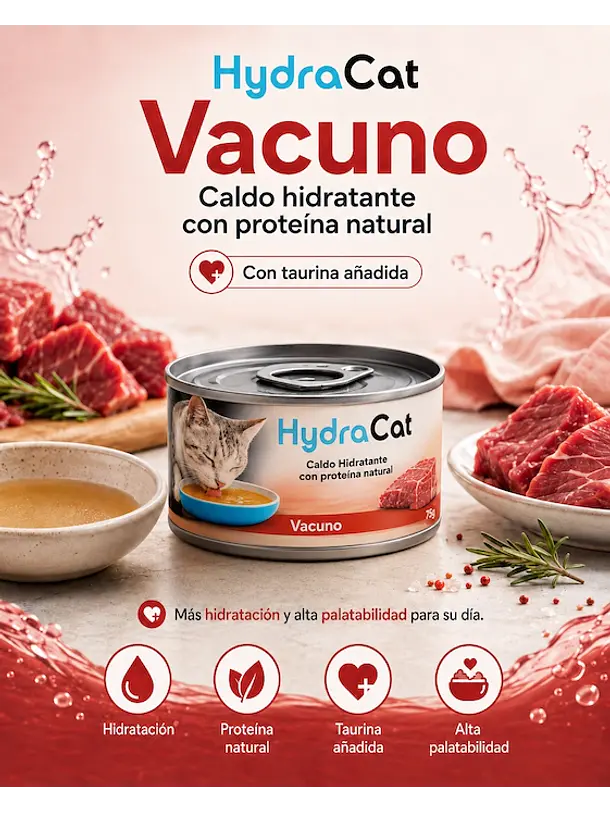 Pura Natura Lata Hydra Cat Vacuno 75g 2