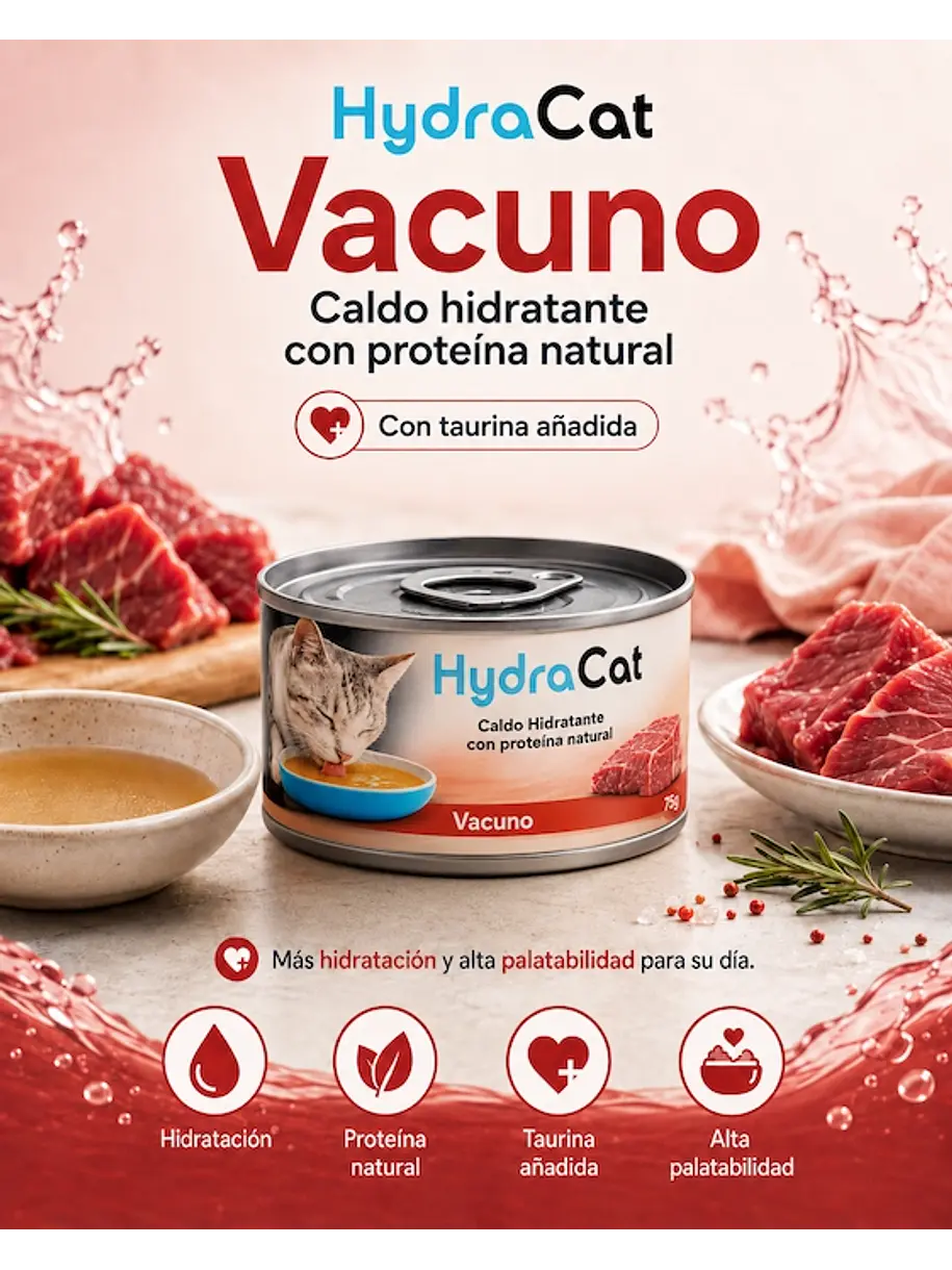 Pura Natura Lata Hydra Cat Vacuno 75g 2