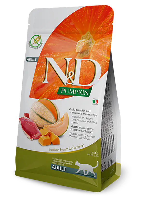 N&D Pumpkin Pato Calabaza y Melón Gato 7,5KG 1