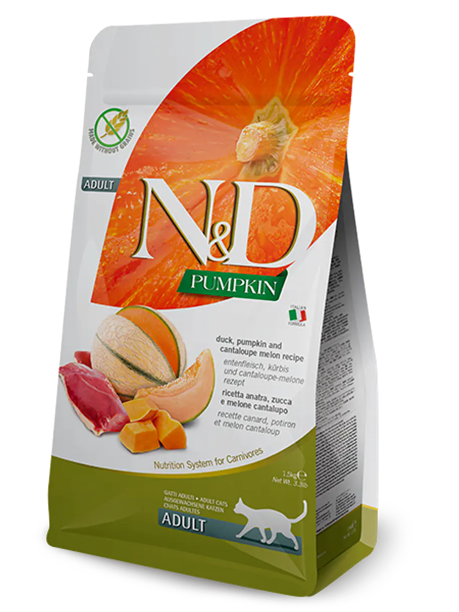N&D Pumpkin Pato Calabaza y Melón Gato 7,5KG 1
