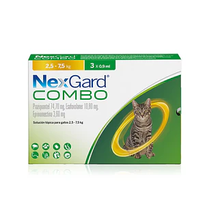 Nexgard Combo Caja Pack 3 Pipetas 2,5 a 7,5 kg