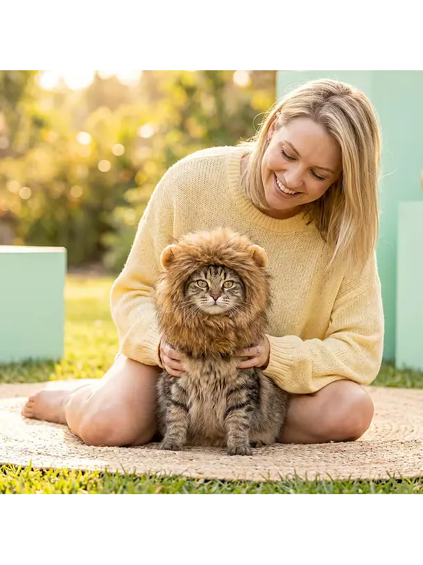 Disfraz Melena de Leon Para Gatos Adultos 2