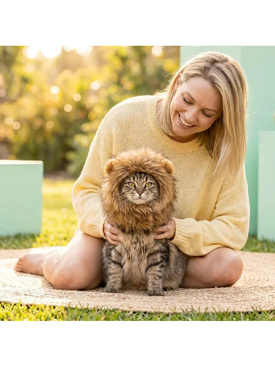 Disfraz Melena de Leon Para Gatos Adultos 2