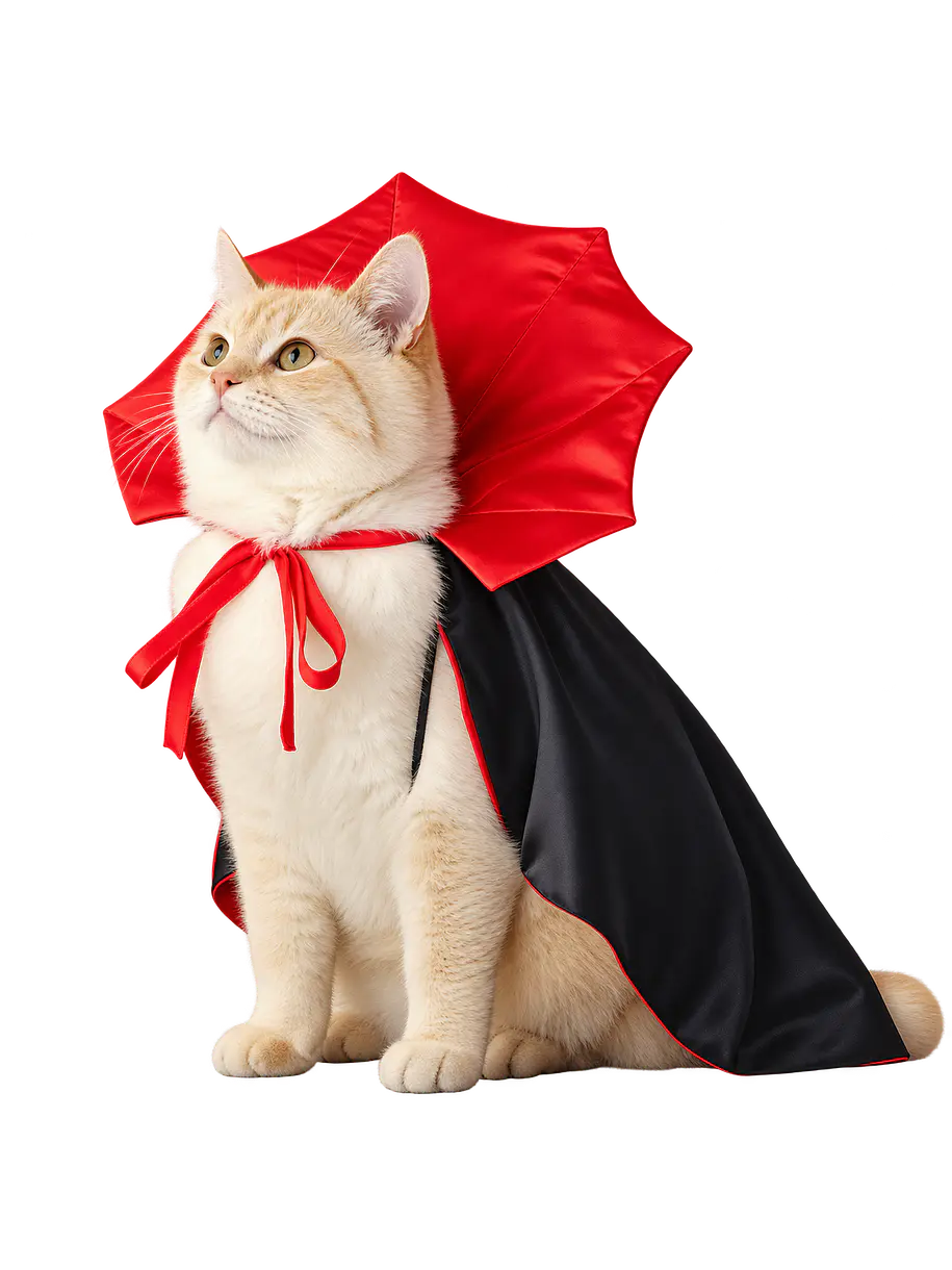 Disfraz de Drácula Vampiro Para Gatos 1