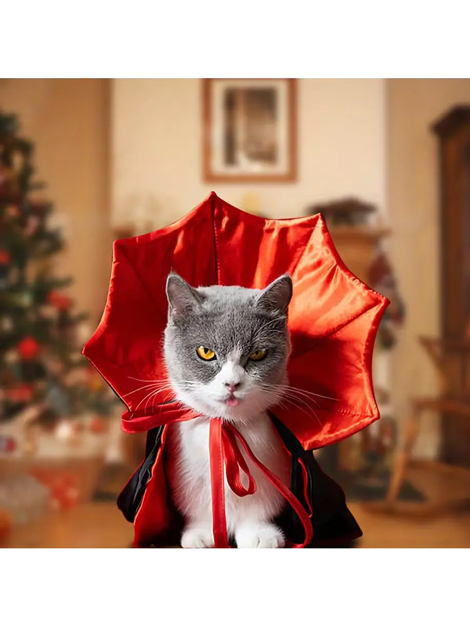 Disfraz de Drácula Vampiro Para Gatos 2
