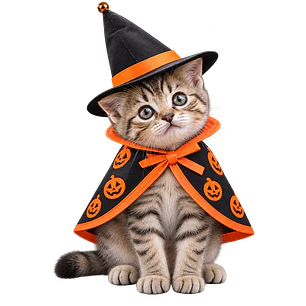 Disfraz de Mago de Halloween Para Gatitos Kitten