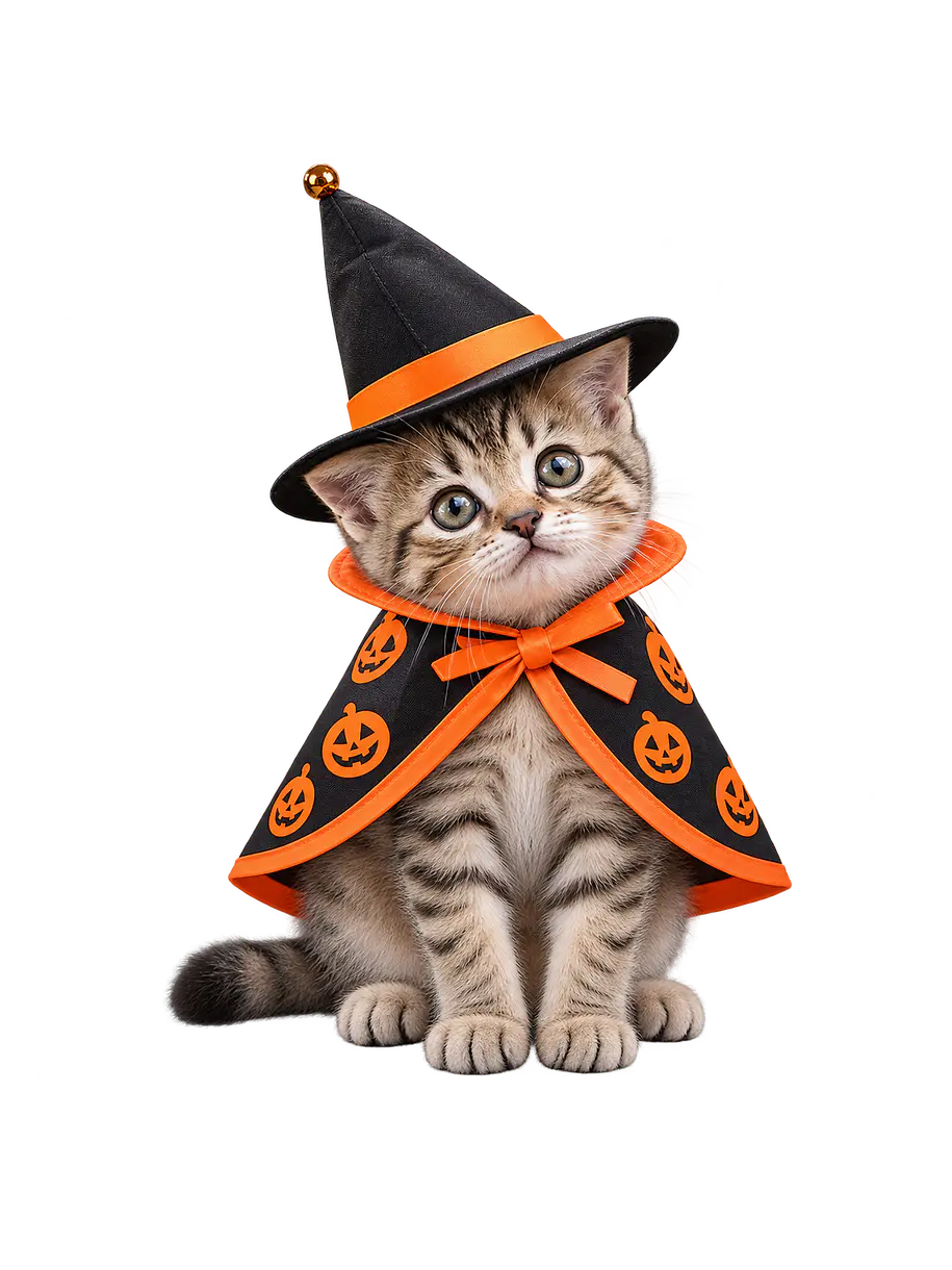 Disfraz de Mago de Halloween Para Gatitos Kitten 1