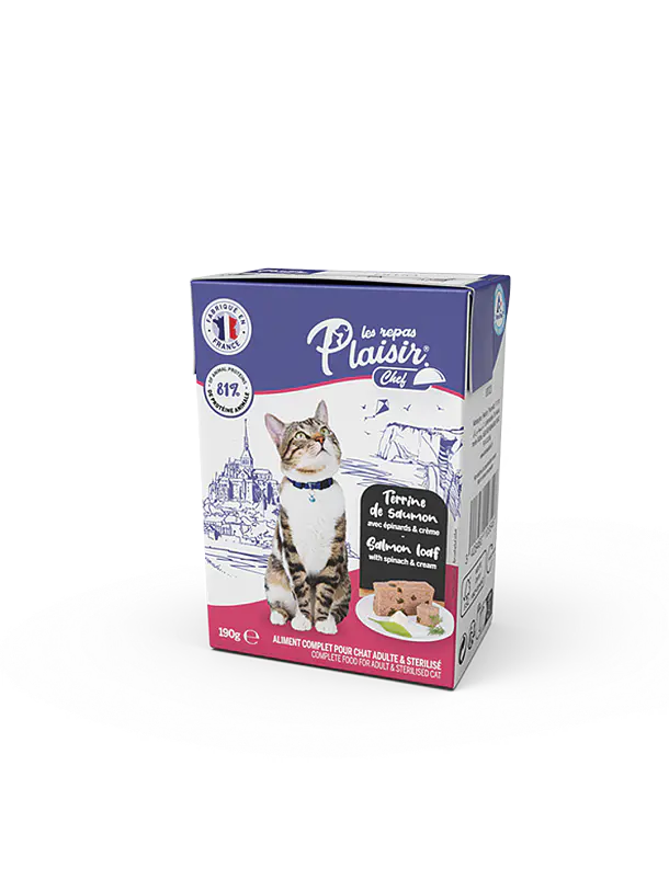 Plaisir Chef Paté Afinado de Salmón con Espinaca para Gatos 1