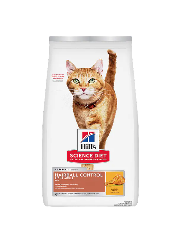 Hill's Science Diet Gato Adulto Light Hairball Control 3.17Kg 1