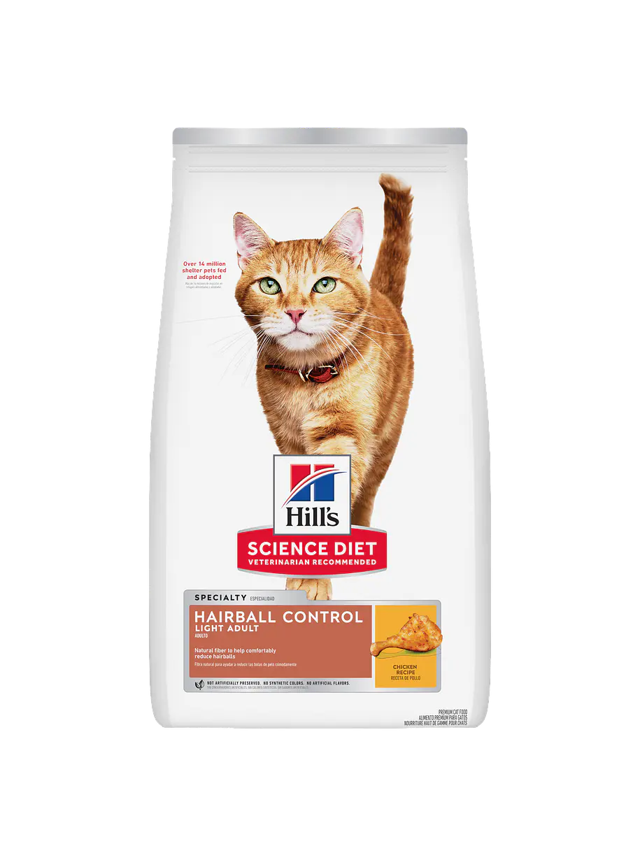 Hill's Science Diet Gato Adulto Light Hairball Control 3.17Kg 1