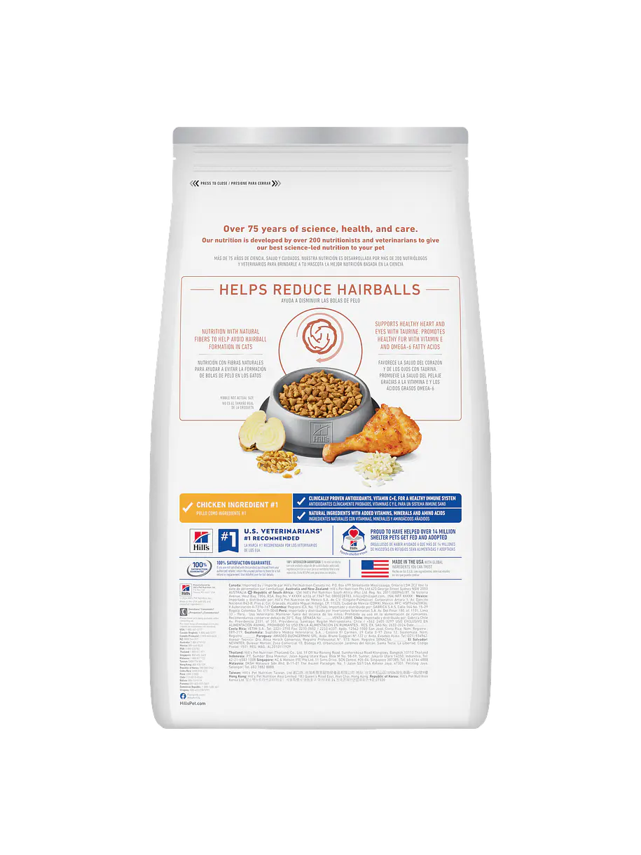 Hill's Science Diet Gato Adulto Light Hairball Control 3.17Kg 2