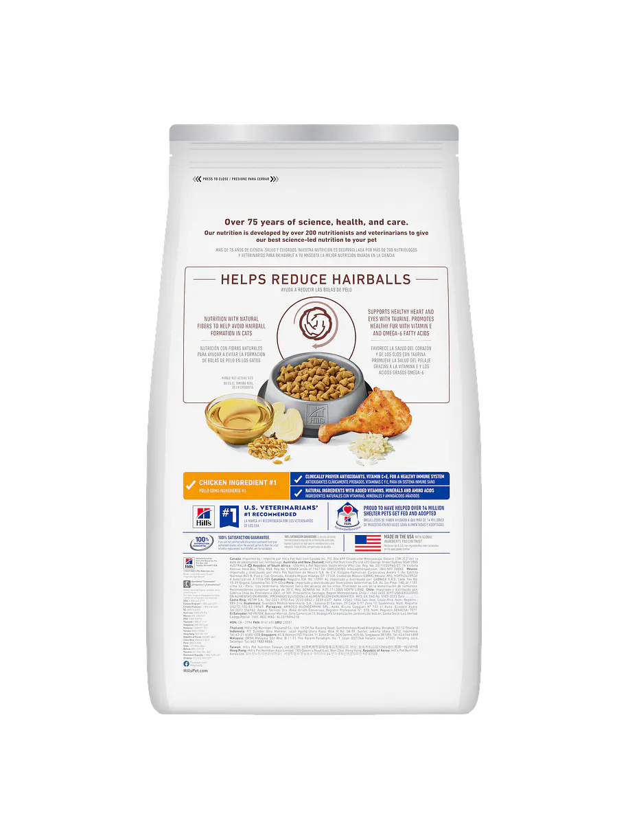 Hill's Science Diet Gato Adulto Hairball Control 1.58Kg 2