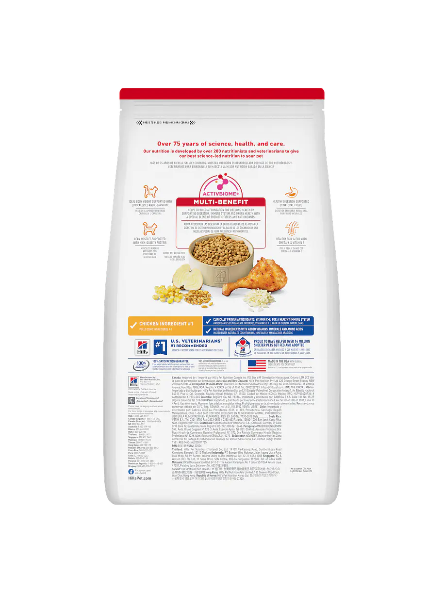 Hill's Science Diet Gato Adulto Light 1-6 años 1.58Kg 2