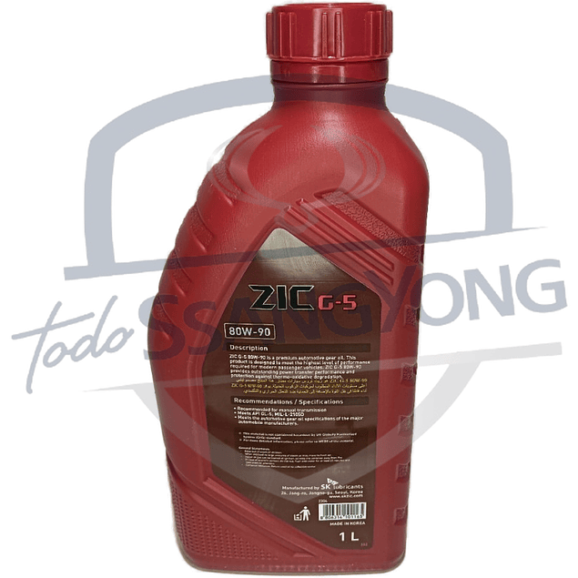 ACEITE 1LT 80W90 DIFERENCIAL ZIC