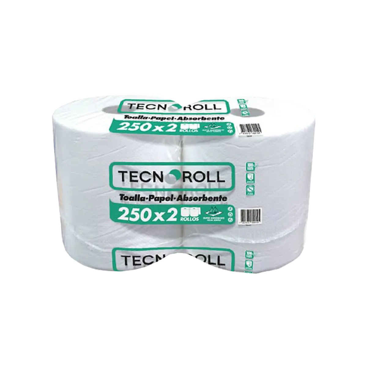 Toalla de papel Industrial, Pack 2 Rollos x 250 Mts - Tecnor