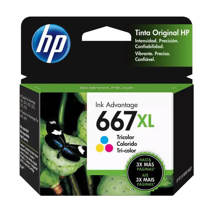 HP 667XL Tricolor | Alto Rendimiento | Tinta Original